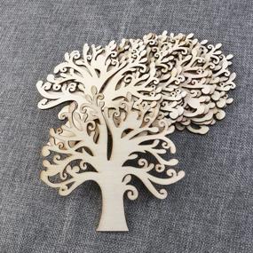 img 2 attached to 🌳 VORCOOL 10pcs Blank Wooden Tree Embellishments for Crafts DIY Projects (Natural Wood Color)