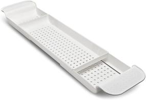 img 3 attached to 🛁 madesmart Expandable Bath Shelf - White: Non-slip, Fits Most Tubs, BPA-Free