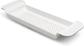 img 4 attached to 🛁 madesmart Expandable Bath Shelf - White: Non-slip, Fits Most Tubs, BPA-Free