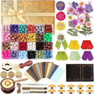 💌 west bay sealing wax kit: 823pcs wax seal stamp kit with 24 colors wax seal beads, dried flowers, ribbon, envelope, and more! perfect for wax seal crafts and decoration – includes wax warmer and gift box logo