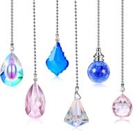 💎 multi-colored crystal ceiling fan pull chain set with connector - enhance your ceiling light and fan decoration effortlessly логотип