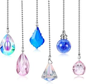 img 4 attached to 💎 Multi-Colored Crystal Ceiling Fan Pull Chain Set with Connector - Enhance Your Ceiling Light and Fan Decoration Effortlessly