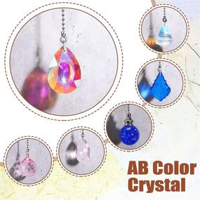 img 1 attached to 💎 Multi-Colored Crystal Ceiling Fan Pull Chain Set with Connector - Enhance Your Ceiling Light and Fan Decoration Effortlessly