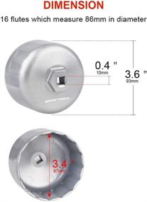 img 1 attached to 🔧 Premium JDMON 16 Flute Oil Filter Wrench for Volvo and BMW - Compatible with 86mm Cartridge Style Housing Caps