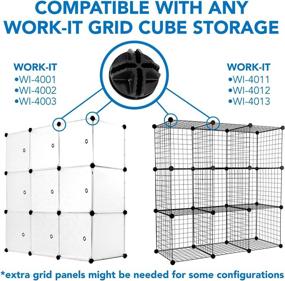 img 1 attached to Work-It! 24 Piece Storage Cube Connector: Universal Fit for Modular Storage Cube Organizers, Black - Efficient Organization Solution