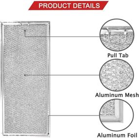 img 2 attached to 🔍 Microwave Grease Filter Set - Compatible with Whirlpool and GE Microwaves (2 Pack) - Size: Approx. 13"x6