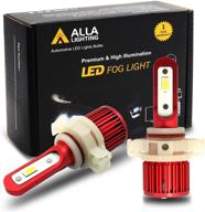 🚗 upgrade! alla lighting 5200lm al-r ps24w 5201 5202 led fog lights bulbs in xenon white 6000k - can-bus error free replacement for cars and trucks - super bright drl upgrade - ps19w ps24wff 12085c1 logo