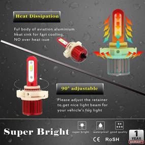 img 2 attached to 🚗 Upgrade! Alla Lighting 5200lm AL-R PS24W 5201 5202 LED Fog Lights Bulbs in Xenon White 6000K - CAN-Bus Error Free Replacement for Cars and Trucks - Super Bright DRL Upgrade - PS19W PS24WFF 12085C1