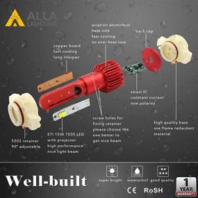 img 1 attached to 🚗 Upgrade! Alla Lighting 5200lm AL-R PS24W 5201 5202 LED Fog Lights Bulbs in Xenon White 6000K - CAN-Bus Error Free Replacement for Cars and Trucks - Super Bright DRL Upgrade - PS19W PS24WFF 12085C1