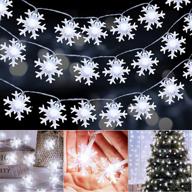 🎄 turnmeon 100 led 40 ft christmas lights: snowflake string lights, battery operated fairy lights with timer, 8 modes remote waterproof for indoor/outdoor decoration логотип