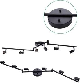 img 2 attached to 🔦 Enhance Your Space with AIBOO's 6-Light Adjustable Dimmable Track Lighting Kit: Flexible Foldable Arms, Matt Black Color - Ideal for Kitchen, Hallway, Bedroom - GU10 Base Bulbs Not Included