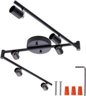 🔦 enhance your space with aiboo's 6-light adjustable dimmable track lighting kit: flexible foldable arms, matt black color - ideal for kitchen, hallway, bedroom - gu10 base bulbs not included logo