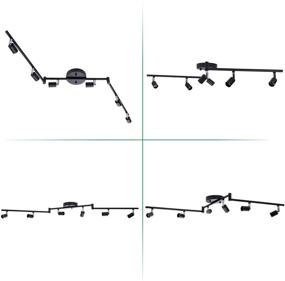img 1 attached to 🔦 Повысьте уровень вашего пространства с помощью набора настраиваемого светильника на треках AIBOO с 6-ю регулируемыми диммируемыми огнями: гибкие складные руки, матово-черный цвет - идеально подходит для кухни, коридора, спальни - лампы на основе GU10 не включены.
