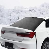 ahier car rear windshield snow cover, frost windshield cover for winter and summer, vehicle rear window cover (black) logo