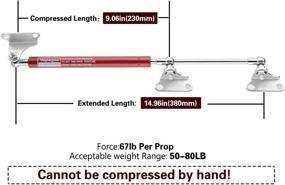 img 2 attached to 🔴 Пара газовых амортизаторных пружин для инструментального ящика, наружного шкафа, кровати в RV, дверцы пола-люка и крышки настроенного ящика - 15 дюймов, 67 фунтов/300 Н, красные.