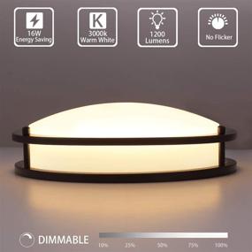 img 2 attached to NEOUS 12 Inch Ceiling Light Fixture: Stylish 1200lm Dimmable Flush Mount Ceiling Lamp in Oil Rubbed Bronze for Bedrooms, Kitchens, Laundry Rooms, and Garages