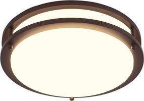 img 4 attached to NEOUS 12 Inch Ceiling Light Fixture: Stylish 1200lm Dimmable Flush Mount Ceiling Lamp in Oil Rubbed Bronze for Bedrooms, Kitchens, Laundry Rooms, and Garages