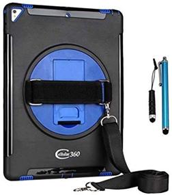 img 3 attached to 📱 Shockproof Case for iPad Pro 12.9 (2nd Gen. and 1st Gen.) - Cellular360 Car Headrest Mount Case with 360° Rotatable Kickstand, Handle, and Shoulder Strap (Black/Blue)