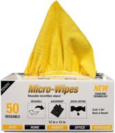 🧽 eurow 200gsm reusable microfiber cleaning and drying wipes - pack of 50, 12x12 inches with dispenser box logo