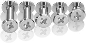 img 1 attached to 🔩 Pangda 80 Set Chicago Binding Screw Assorted Kit - Metal Round Cross Head Stud Screw Post Nail Rivet Chicago Button for DIY Leather Decoration Bookbinding - 5 x 6, 10, 12, 15, 18, Silver