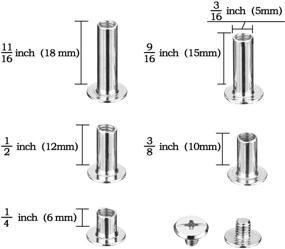 img 2 attached to 🔩 Pangda 80 Set Chicago Binding Screw Assorted Kit - Metal Round Cross Head Stud Screw Post Nail Rivet Chicago Button for DIY Leather Decoration Bookbinding - 5 x 6, 10, 12, 15, 18, Silver