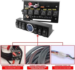 img 3 attached to 🚦 Flarestar 6-Gang Switch Control Panel Pod - Overhead Electronic Relay System Circuit Control Toggle Box - Waterproof Light for Jeep Wrangler JK JKU 2007-2018 - LED Lights Bar and Rock Lights