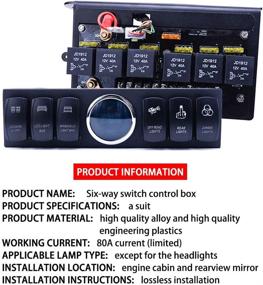 img 1 attached to 🚦 Flarestar 6-Gang Switch Control Panel Pod - Overhead Electronic Relay System Circuit Control Toggle Box - Waterproof Light for Jeep Wrangler JK JKU 2007-2018 - LED Lights Bar and Rock Lights