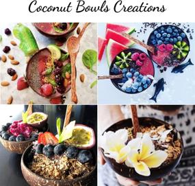 img 1 attached to 🥥 Coconut Bowls and Spoons Gift Set - Coco Bliss