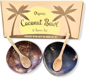 img 4 attached to 🥥 Coconut Bowls and Spoons Gift Set - Coco Bliss