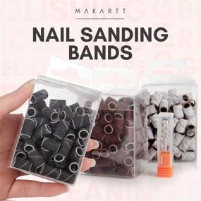 img 3 attached to 🔸 Makartt 300Pcs Zebra Brown Nail Drill Bits Sanding Bands: #80#150#240 Grits - Professional Set for Acrylic Nails, Gel Manicures, and Pedicures