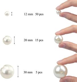 img 2 attached to 💎 Jangostor 70PCS Glossy Polished Pearls with Hole Assorted Sizes Plastic Floating Pearls – Vase Fillers, DIY Jewelry Making, Table Scatter, Home Wedding Decoration – 12mm/ 20mm/ 30mm (White)