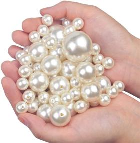 img 3 attached to 💎 Jangostor 70PCS Glossy Polished Pearls with Hole Assorted Sizes Plastic Floating Pearls – Vase Fillers, DIY Jewelry Making, Table Scatter, Home Wedding Decoration – 12mm/ 20mm/ 30mm (White)