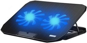 img 4 attached to 🖥️ MeFee Laptop Cooling Pad with Quiet Fans - Adjustable Button Control - Metal Panel Portable Cooler for 11-15.8 Inch Laptops