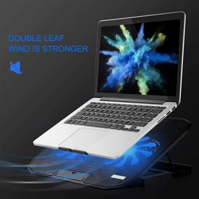 img 3 attached to 🖥️ MeFee Laptop Cooling Pad with Quiet Fans - Adjustable Button Control - Metal Panel Portable Cooler for 11-15.8 Inch Laptops