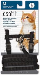 img 3 attached to 🐱 Black Medium Catit Nylon Adjustable Harness & Leash Set