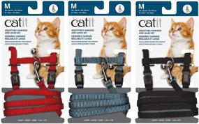 img 1 attached to 🐱 Black Medium Catit Nylon Adjustable Harness & Leash Set