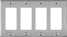 img 4 attached to 🔳 ENERLITES Corrosion Resistant 4-Gang Metal Wall Plate, Size 4.50" x 8.19", UL Listed, 7734, 430 Stainless Steel, Silver - Ideal for Decorator Switches or Receptacle Outlets