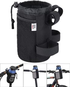 img 4 attached to Kemimoto Bike Cup Holder - Mesh Pockets, No Screw, Water Bottle Holder 🚲 for Mountain Bikes, Road, Kids Bikes, e-Bikes - Handlebar Drink Cup Holder, Up to 32oz