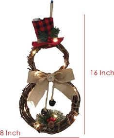 img 3 attached to GXONE Christmas Wreath: Festive LED Front 🎄 Door Décor for Home, Kitchen, Wall, Window & Hall