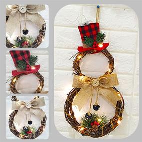 img 2 attached to GXONE Christmas Wreath: Festive LED Front 🎄 Door Décor for Home, Kitchen, Wall, Window & Hall