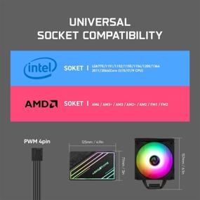 img 1 attached to 💨 ABKONCORE CT408 Охладитель процессора - 120-мм бесшумный вентилятор с PWM, 4 прямого контакта тепловых трубок, автоматическое RGB спектральное освещение, совместимость с Intel LGA1151/1200, AMD AM4/Ryzen.