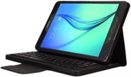 📱 lrufodya keyboard case for 2015 galaxy tab a tablet 9.7 inch: ultra-thin slim detachable keyboard stand case/cover - black logo