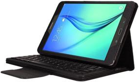 img 4 attached to 📱 Lrufodya Keyboard Case for 2015 Galaxy Tab A Tablet 9.7 inch: Ultra-Thin Slim Detachable Keyboard Stand Case/Cover - Black