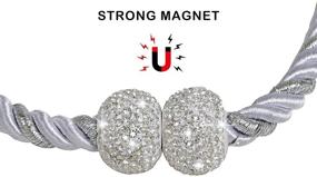img 3 attached to 🔖 Set of 2 Magnetic Bling Curtain Tiebacks - Convenient Window Drape Holders for Draperies, 17-inch Holdback - No Drilling Needed