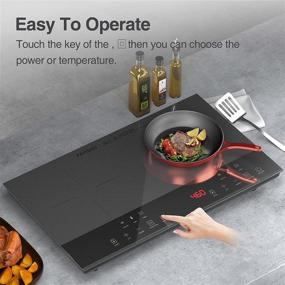 img 3 attached to 🔥 1800W Double Countertop Burner Induction Cooker by PAYISHO - Portable Induction Burner with Touch Sensor LED, Multi-Power Levels, 120V, 3-Hour Timer, Safety Lock