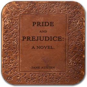 img 3 attached to Six Book-themed Coasters with Complete Novels of Jane Austen, Perfect for Coffee Mugs