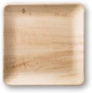 theclearconscience - palm leaf dinner plates, 9x9 square, 25 plates, bamboo & wood style, biodegradable & disposable, eco-friendly logo