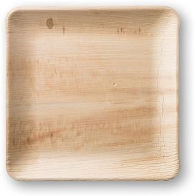 img 4 attached to TheClearConscience - Palm Leaf Dinner Plates, 9x9 Square, 25 Plates, Bamboo & Wood Style, Biodegradable & Disposable, Eco-Friendly