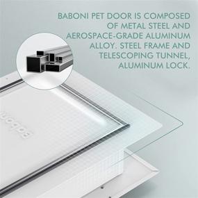 img 3 attached to Optimized Baboni Pet Door for Wall - Steel Frame & Telescoping Tunnel - Aluminum Lock - Double Flap Dog and Cat Door - Strong & Durable - Sizes: Small, Medium, Large