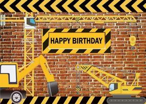 img 1 attached to 🚧 Fanghui 7x5FT Construction Theme Party Photography Backdrops - Bricks, Builder, Dump Trucks; Happy Birthday Banner Decorations, Photo Background Studio Props, Supplies - Boy's